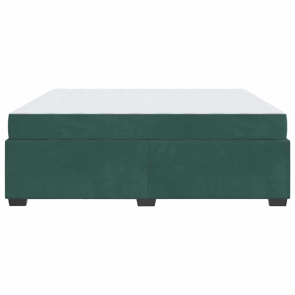 vidaXL Ramka łóżka z materacem Ciemna zieleń 180 x 200 cm tkanina
