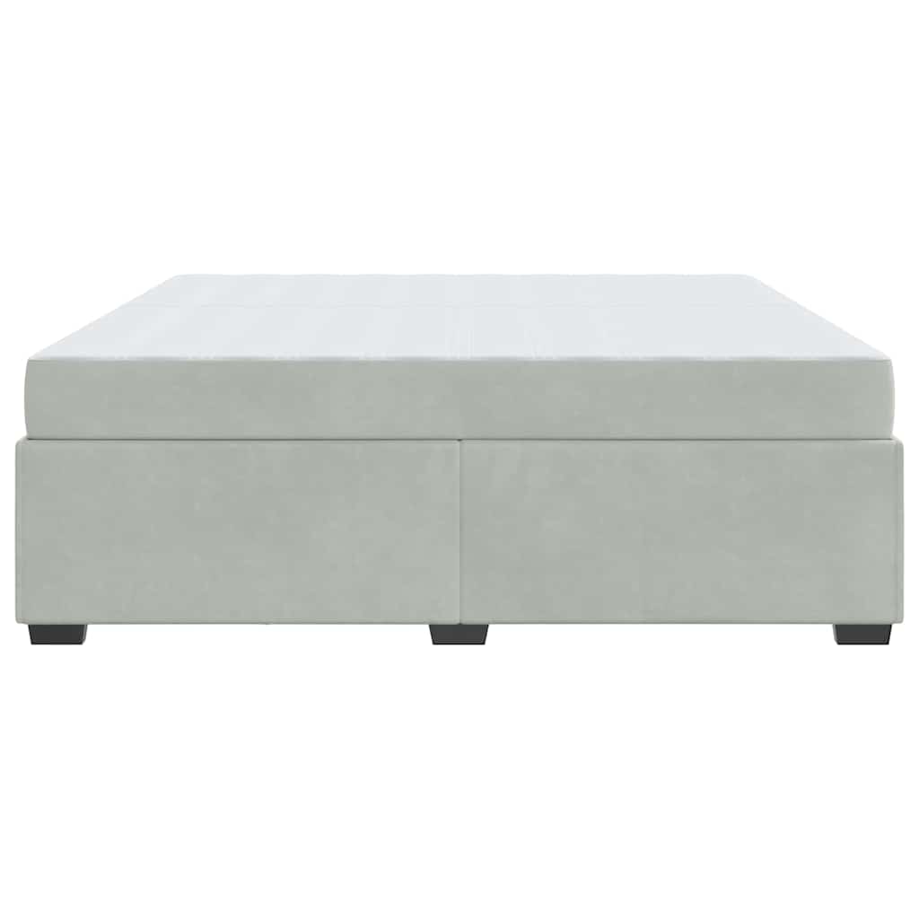 vidaXL Ramka łóżka z materacem Jasnoszary 200 x 200 cm tkanina