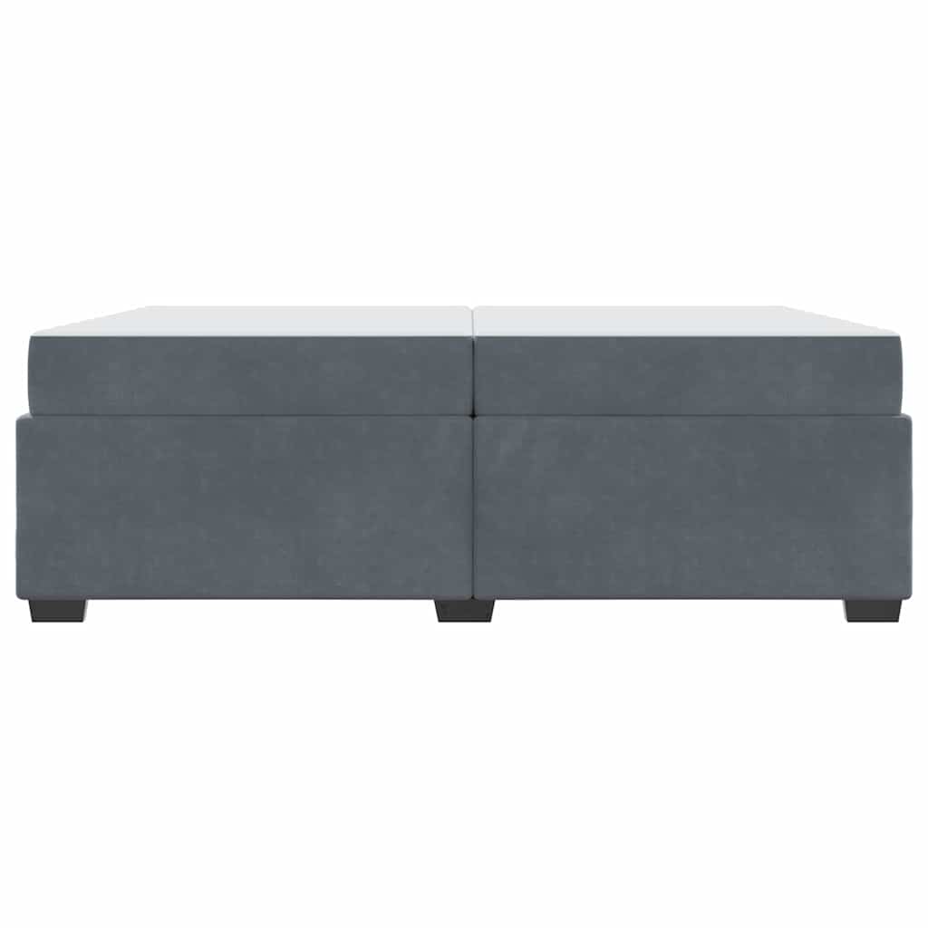 vidaXL Ramka łóżka z materacem Ciemnoszary 200 x 200 cm tkanina