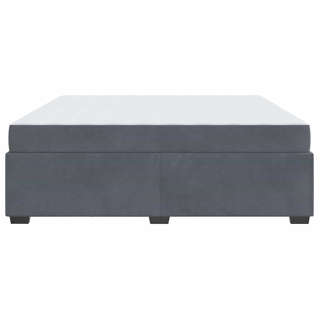 vidaXL Ramka łóżka z materacem Ciemnoszary 200 x 200 cm tkanina