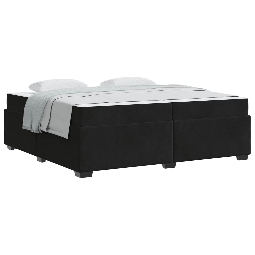 vidaXL Ramka łóżka z materacem Czarny 200 x 200 cm tkanina