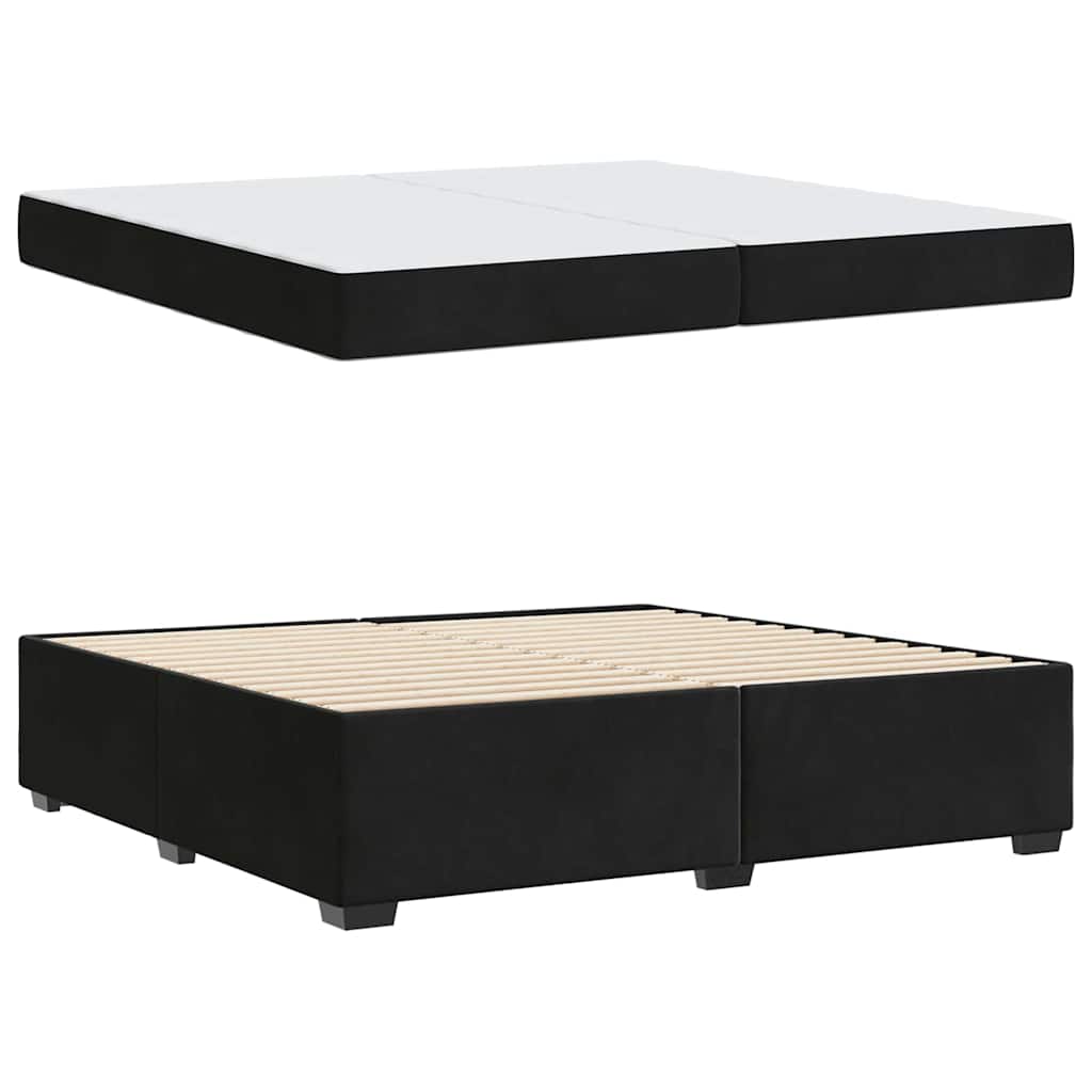 vidaXL Ramka łóżka z materacem Czarny 200 x 200 cm tkanina
