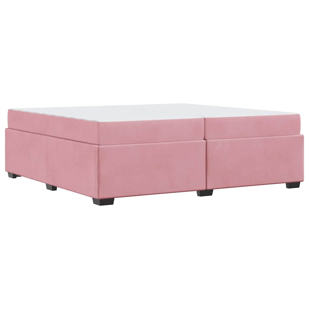 vidaXL Ramka łóżka z materacem Różowy 200 x 200 cm tkanina