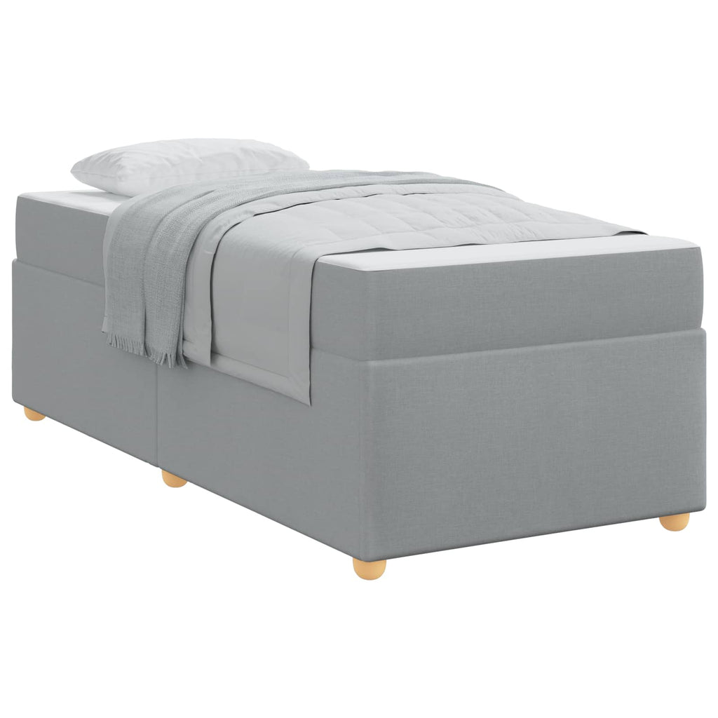 vidaXL Ramka łóżka z materacem Jasnoszary 80 x 200 cm tkanina