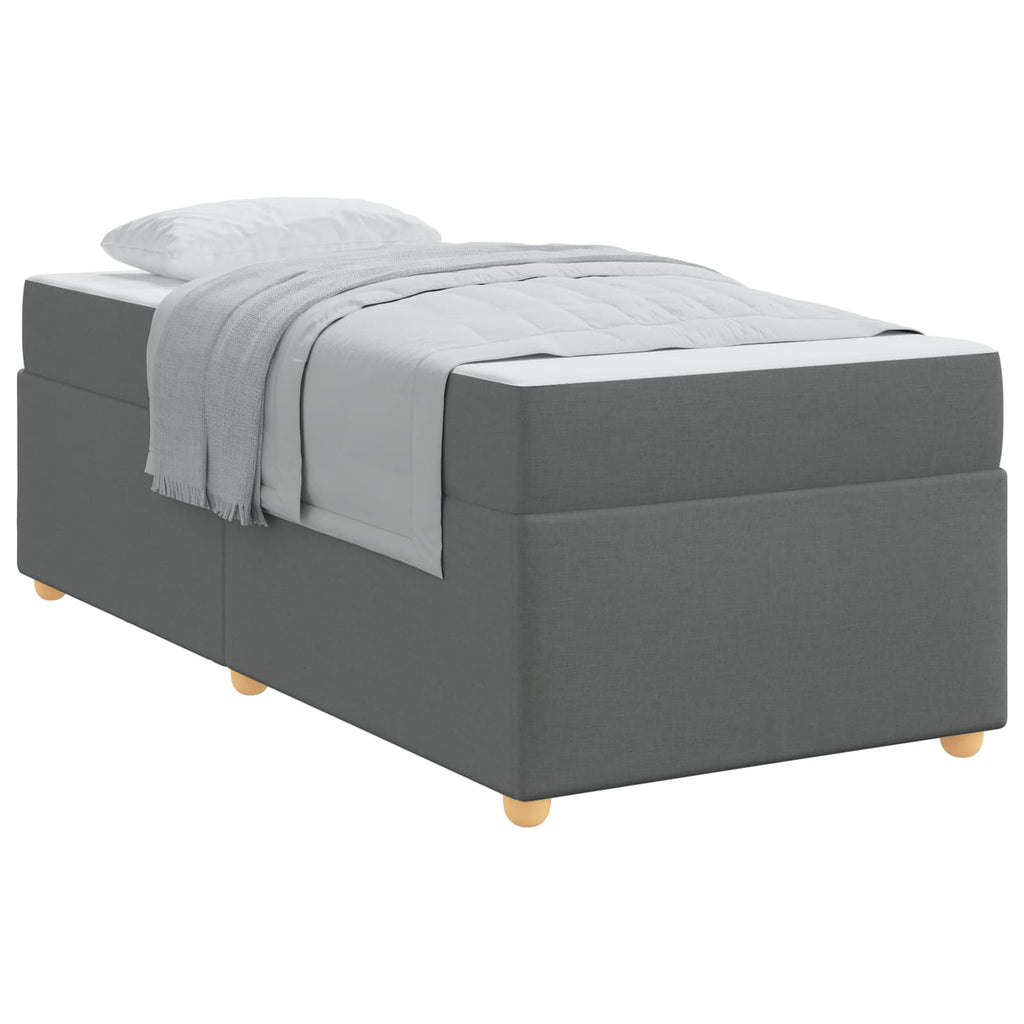 vidaXL Ramka łóżka z materacem Ciemnoszary 80 x 200 cm tkanina