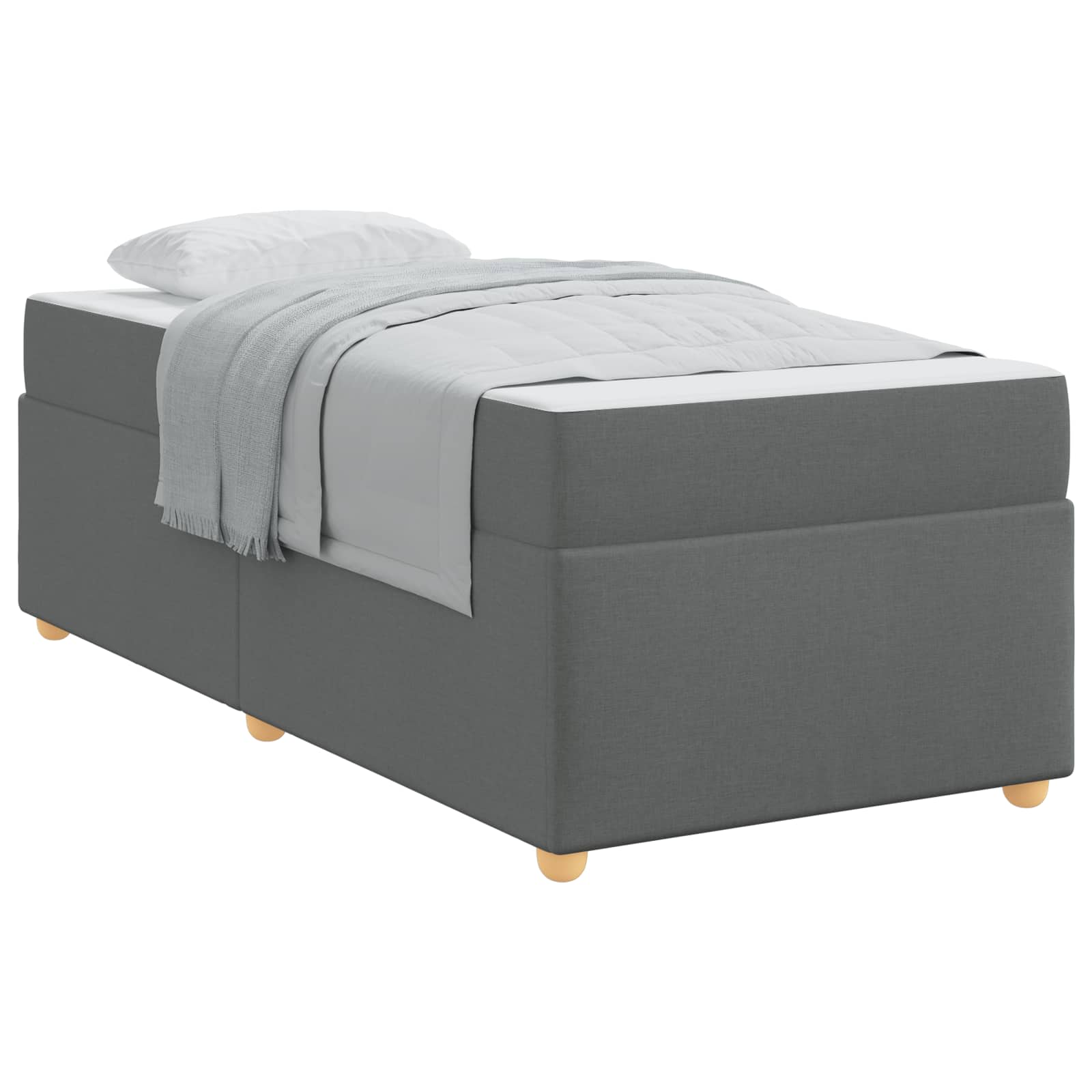 vidaXL Ramka łóżka z materacem Ciemnoszary 80 x 200 cm tkanina