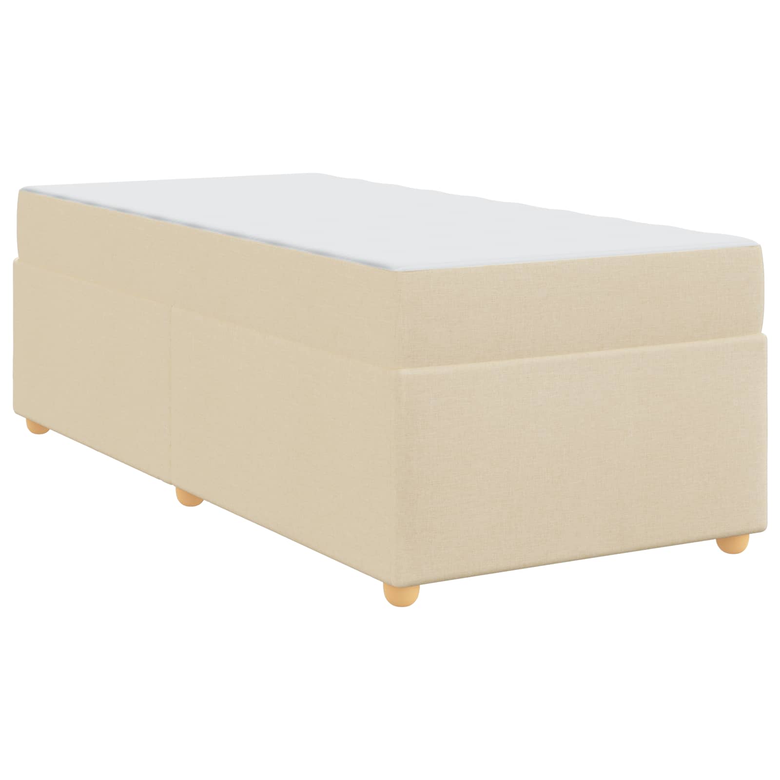 vidaXL Ramka łóżka z materacem Kremowy 80 x 200 cm tkanina