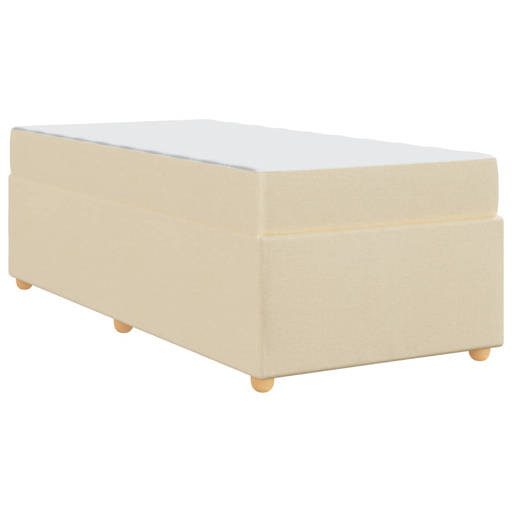 vidaXL Ramka łóżka z materacem Kremowy 80 x 200 cm tkanina