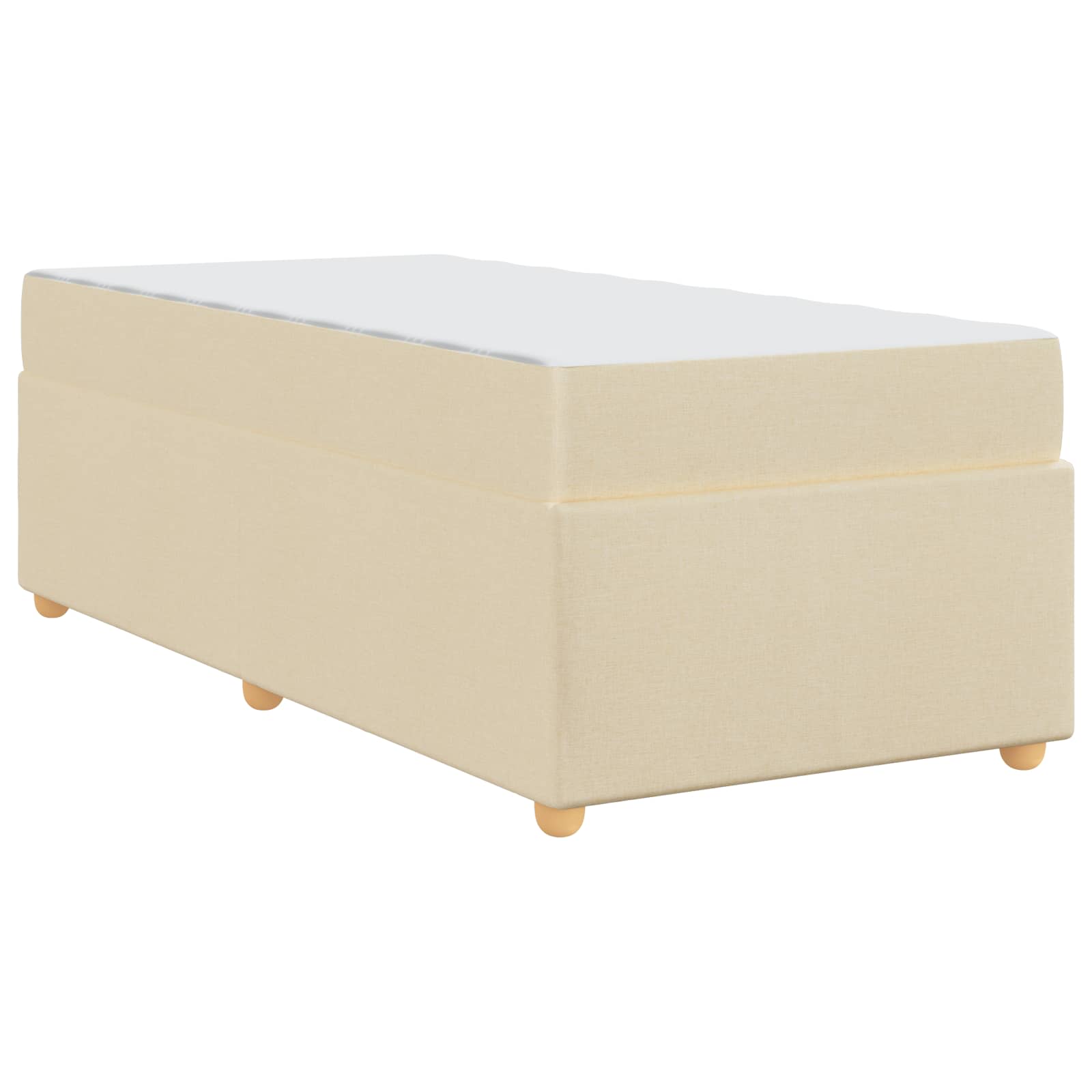 vidaXL Ramka łóżka z materacem Kremowy 80 x 200 cm tkanina