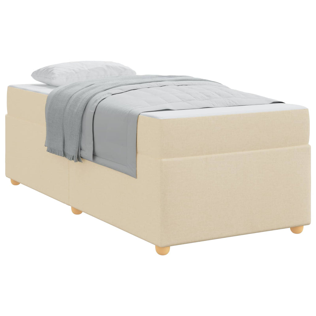 vidaXL Ramka łóżka z materacem Kremowy 80 x 200 cm tkanina