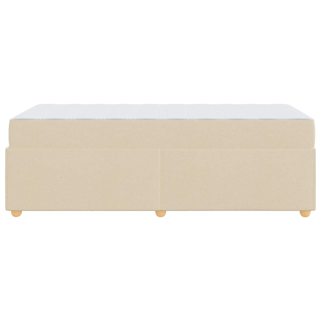 vidaXL Ramka łóżka z materacem Kremowy 80 x 200 cm tkanina
