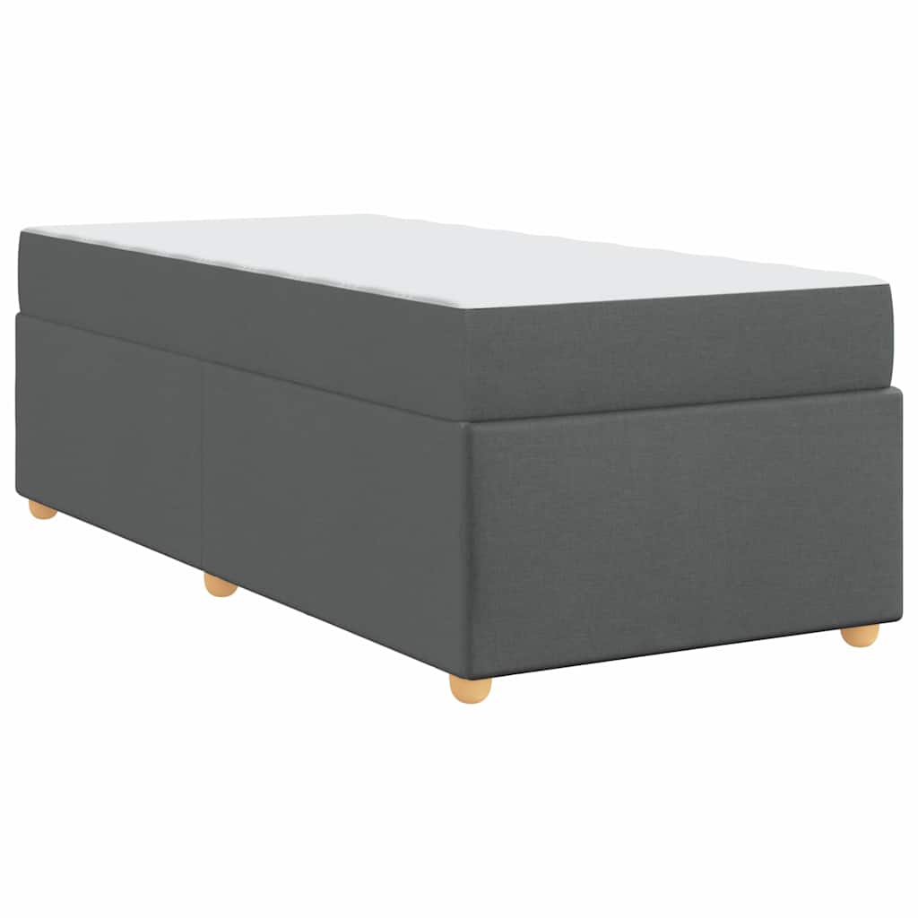 vidaXL Ramka łóżka z materacem Ciemnoszary 90 x 190 cm tkanina