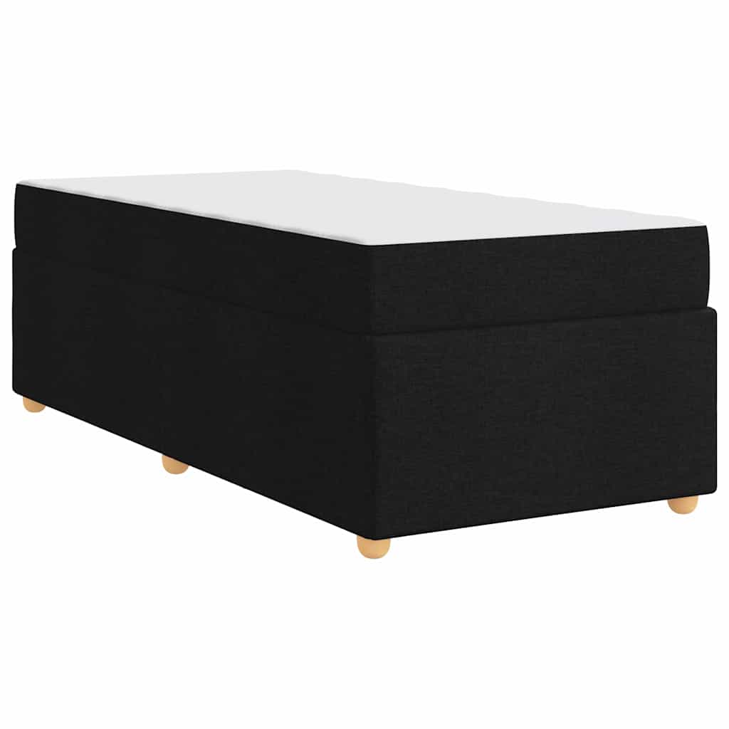 vidaXL Ramka łóżka z materacem Czarny 90 x 190 cm tkanina