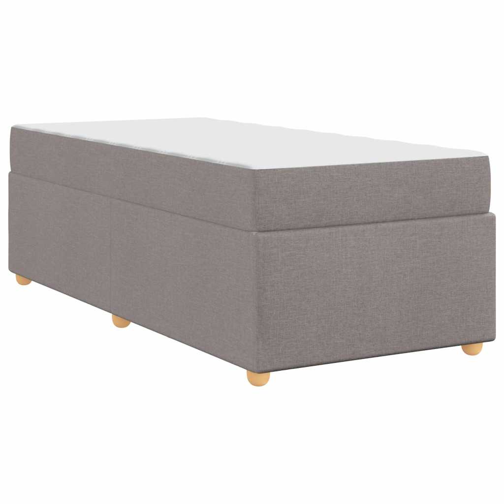 vidaXL Ramka łóżka z materacem Ciemnoszary 90 x 190 cm tkanina