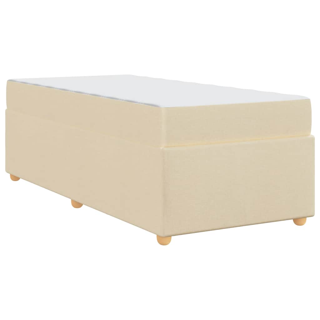vidaXL Ramka łóżka z materacem Kremowy 90 x 190 cm tkanina