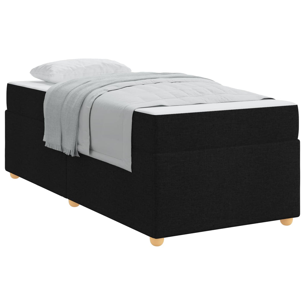 vidaXL Ramka łóżka z materacem Czarny 90 x 200 cm tkanina