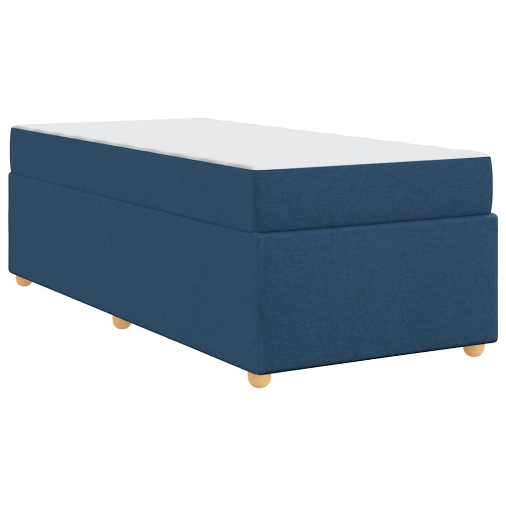 vidaXL Ramka łóżka z materacem Niebieski 90 x 200 cm tkanina