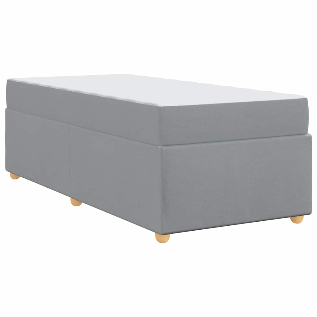 vidaXL Ramka łóżka z materacem Jasnoszary 100 x 200 cm tkanina
