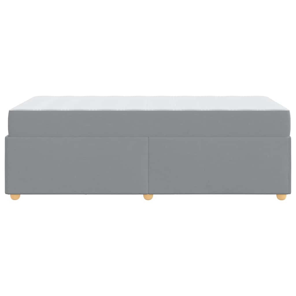 vidaXL Ramka łóżka z materacem Jasnoszary 100 x 200 cm tkanina