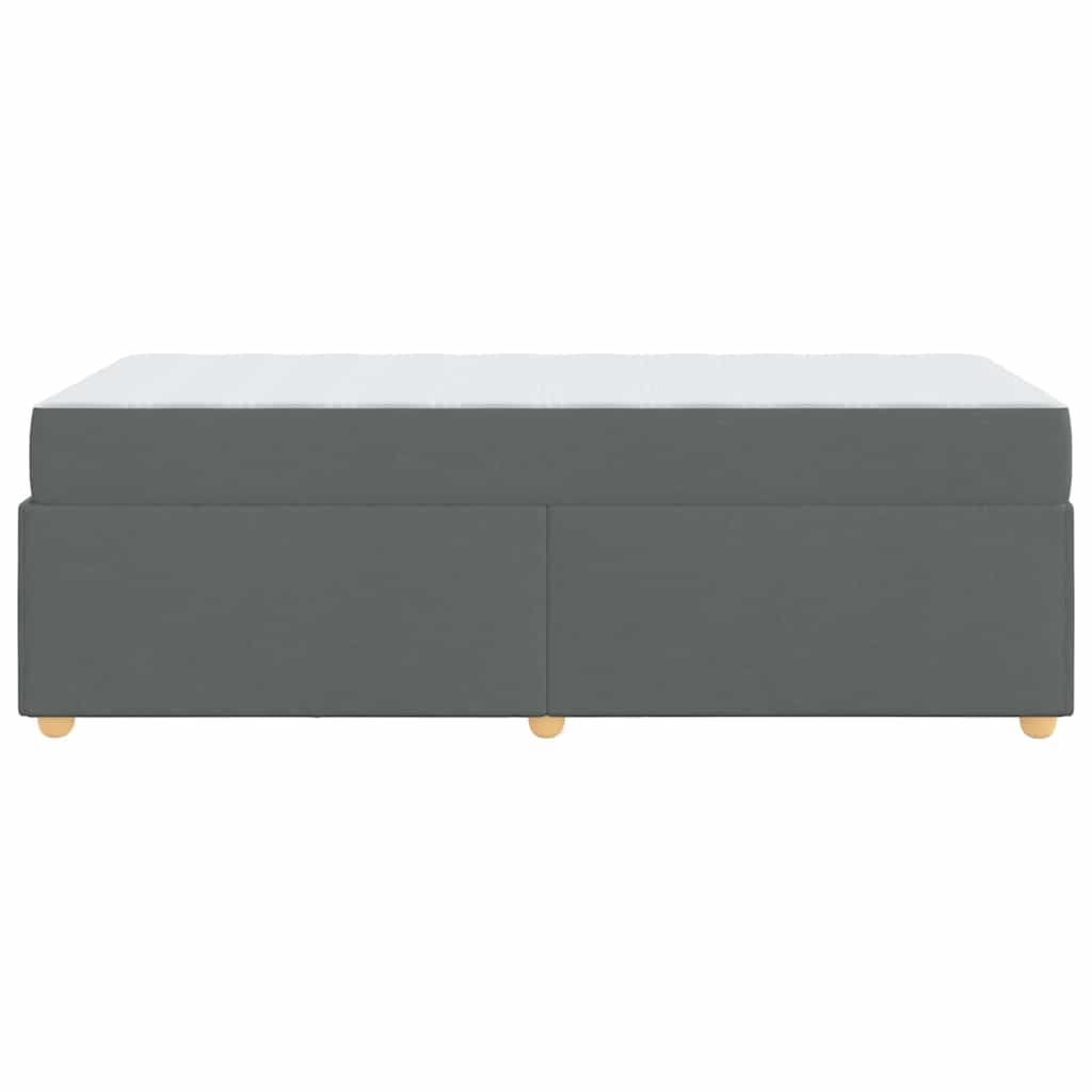 vidaXL Ramka łóżka z materacem Ciemnoszary 100 x 200 cm tkanina