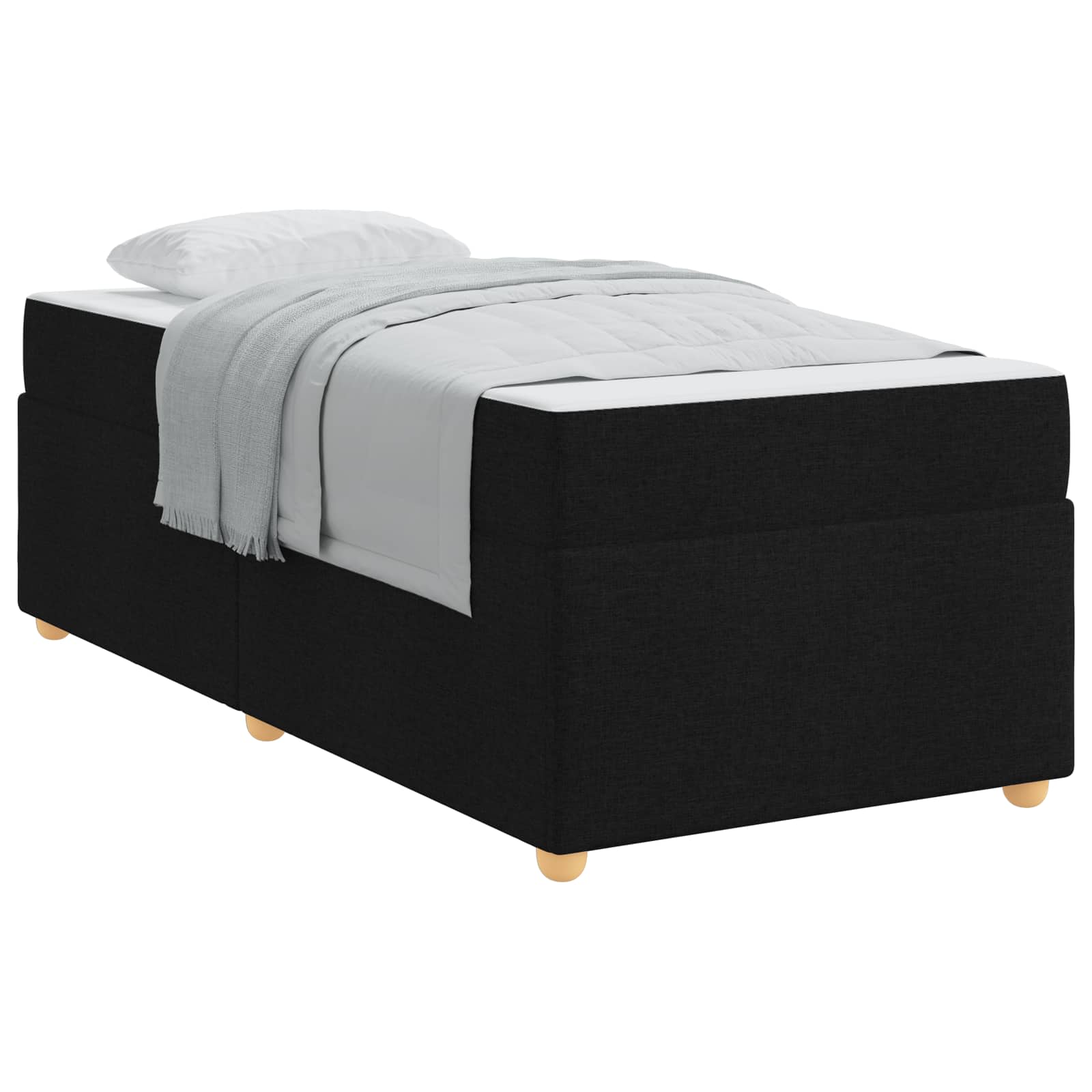 vidaXL Ramka łóżka z materacem Czarny 100 x 200 cm tkanina
