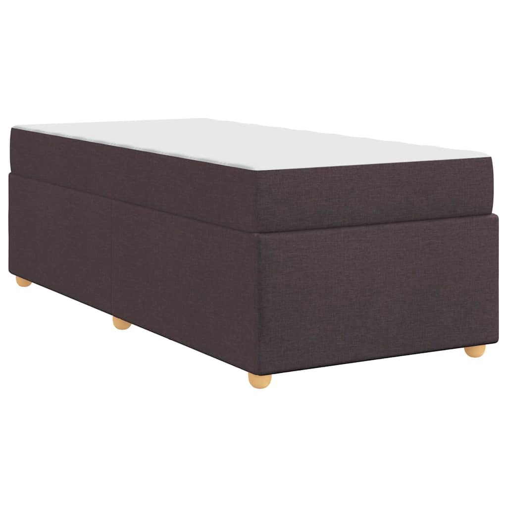 vidaXL Ramka łóżka z materacem Ciemny brąz 100 x 200 cm tkanina