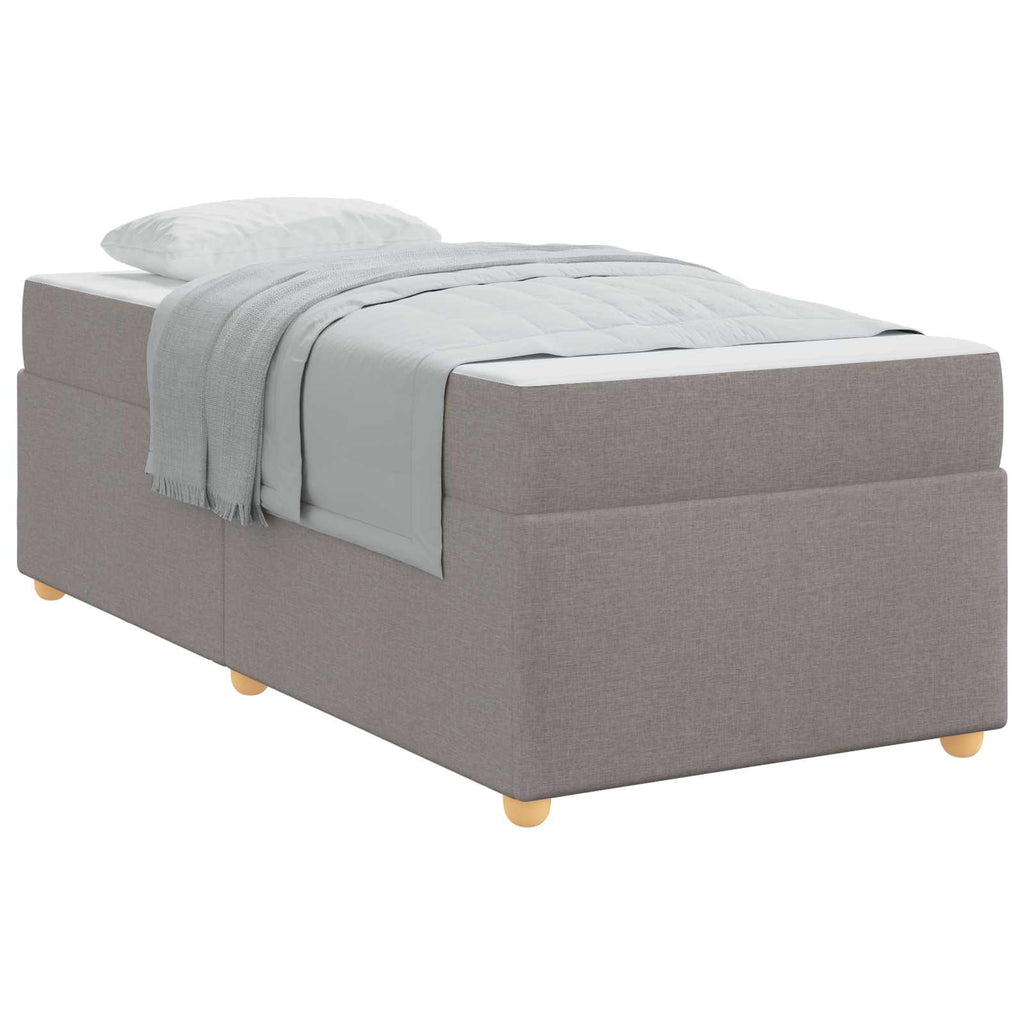vidaXL Ramka łóżka z materacem Ciemnoszary 100 x 200 cm tkanina