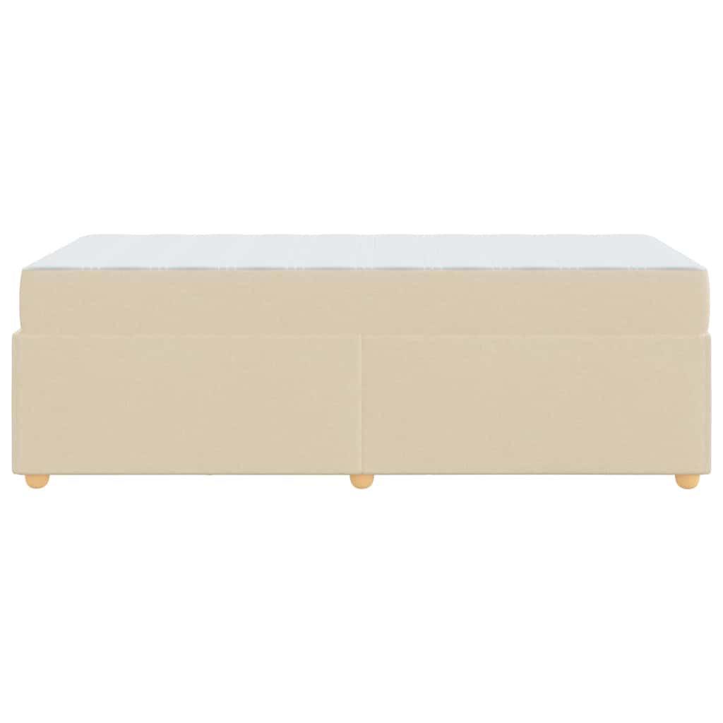 vidaXL Ramka łóżka z materacem Kremowy 100 x 200 cm tkanina