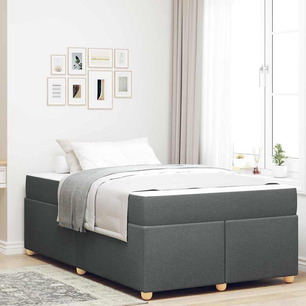 vidaXL Ramka łóżka z materacem Ciemnoszary 120 x 190 cm tkanina