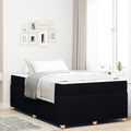 vidaXL Ramka łóżka z materacem Czarny 120 x 190 cm tkanina