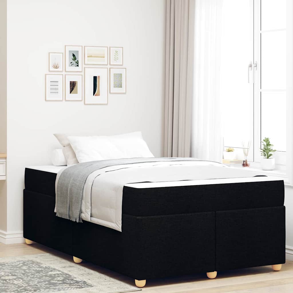 vidaXL Ramka łóżka z materacem Czarny 120 x 190 cm tkanina