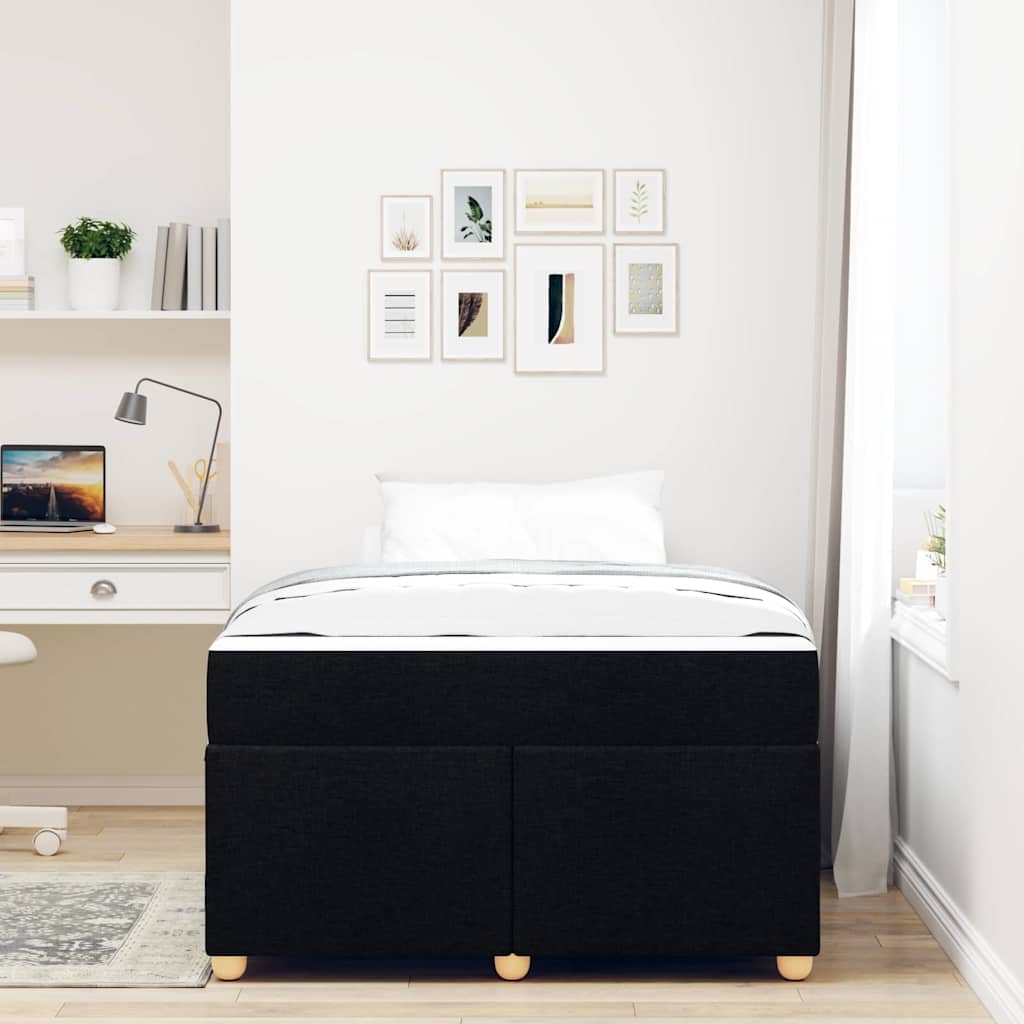vidaXL Ramka łóżka z materacem Czarny 120 x 190 cm tkanina