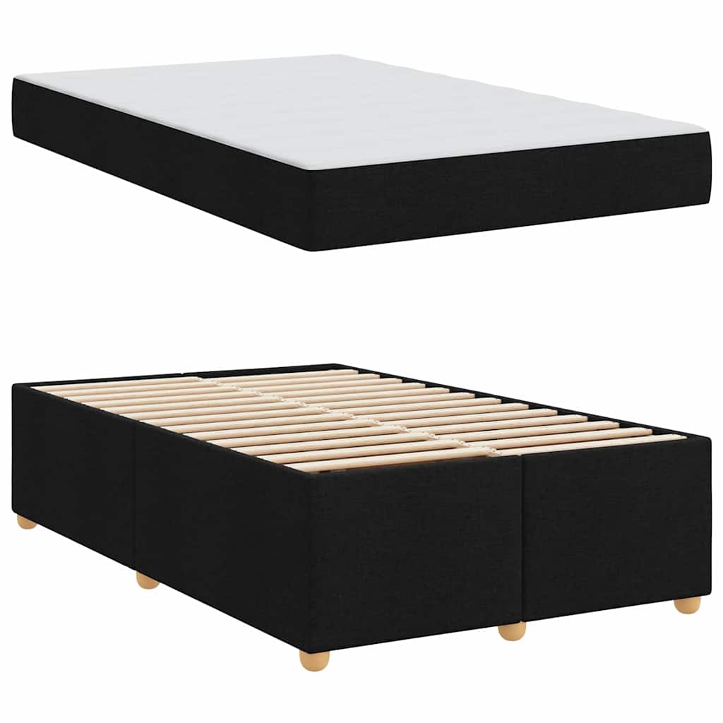 vidaXL Ramka łóżka z materacem Czarny 120 x 190 cm tkanina
