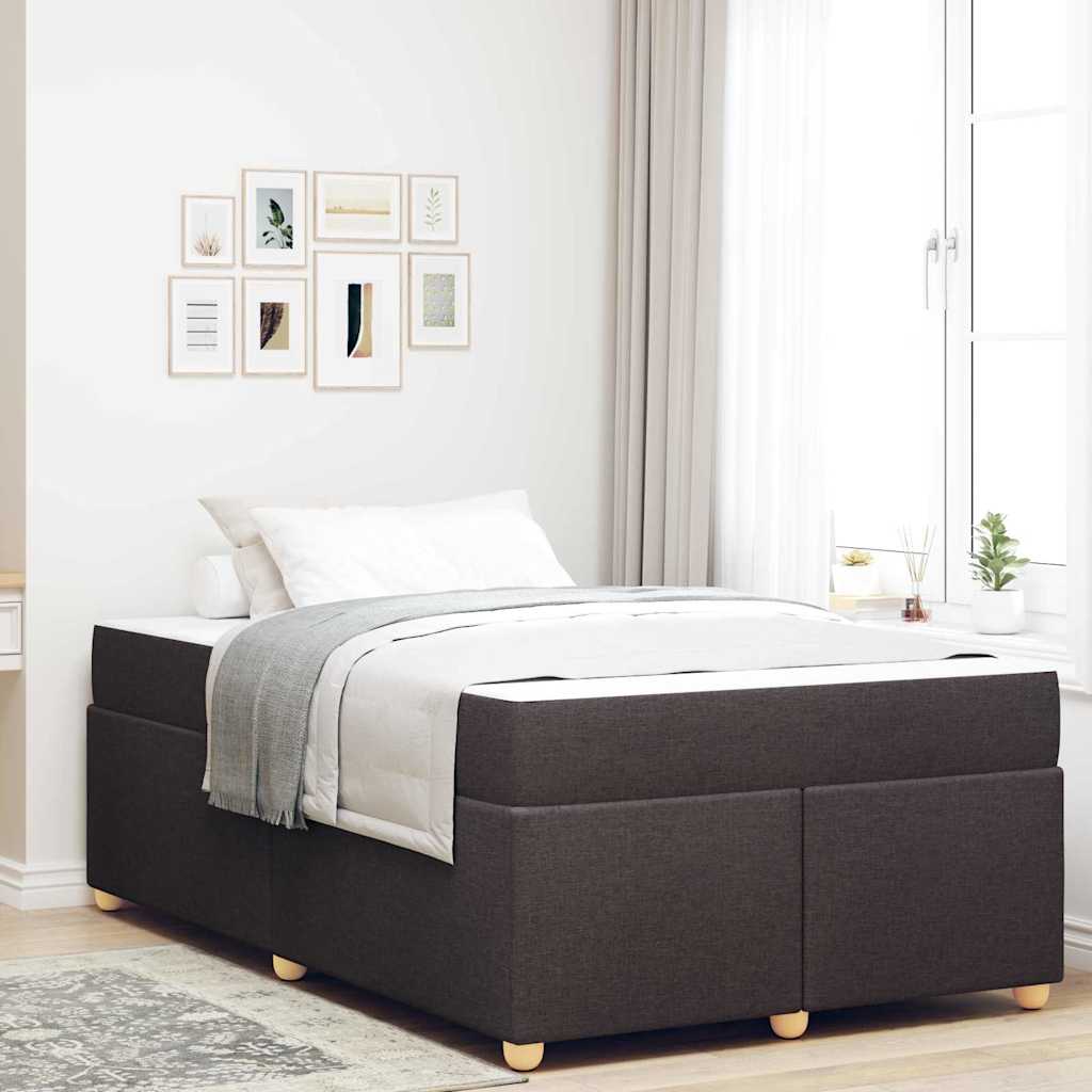 vidaXL Ramka łóżka z materacem Ciemny brąz 120 x 190 cm tkanina