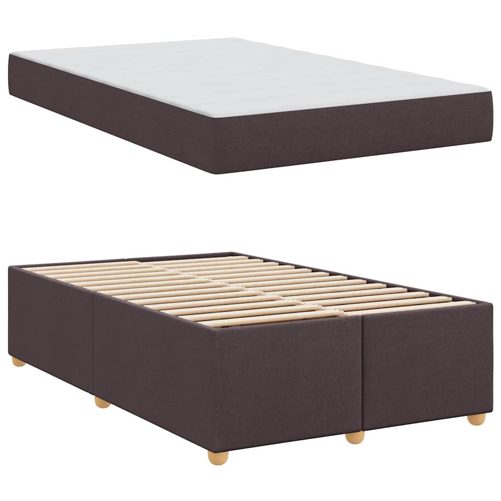 vidaXL Ramka łóżka z materacem Ciemny brąz 120 x 190 cm tkanina