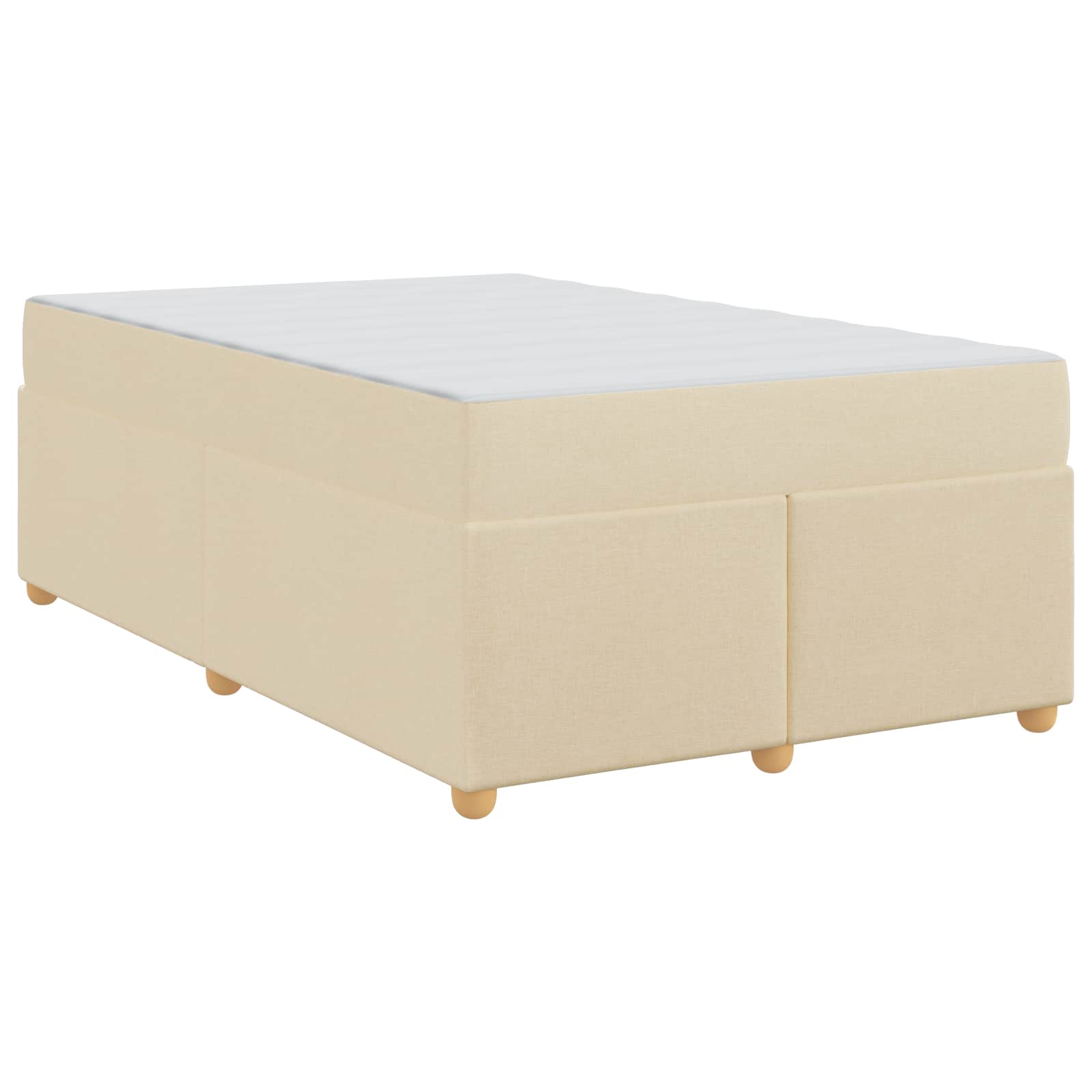 vidaXL Ramka łóżka z materacem Kremowy 120 x 190 cm tkanina