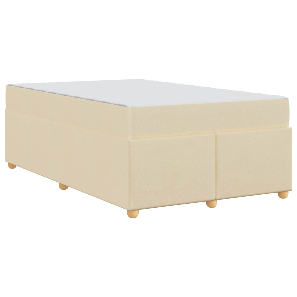 vidaXL Ramka łóżka z materacem Kremowy 120 x 190 cm tkanina