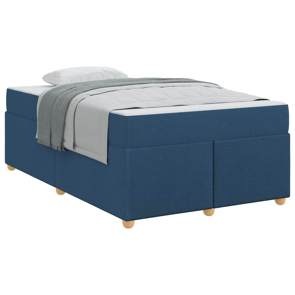 vidaXL Ramka łóżka z materacem Niebieski 120 x 190 cm tkanina