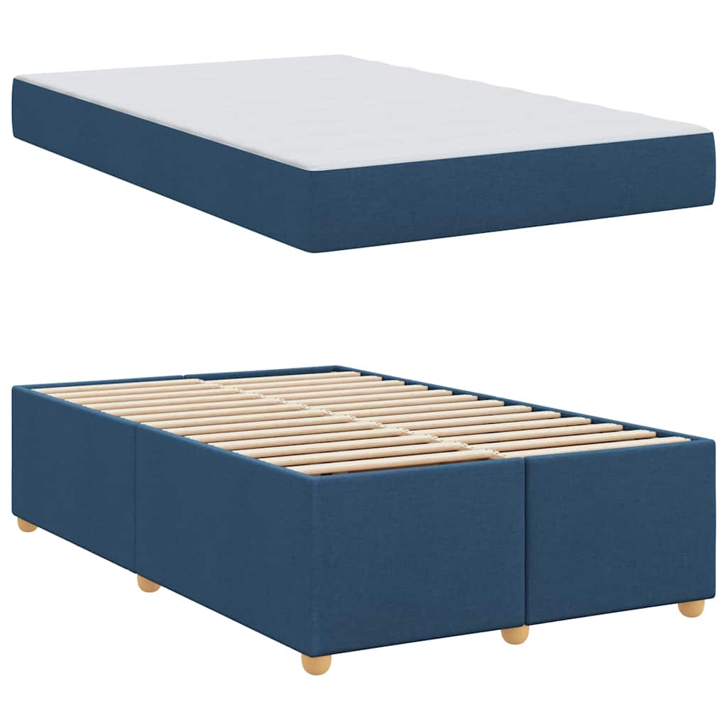vidaXL Ramka łóżka z materacem Niebieski 120 x 190 cm tkanina