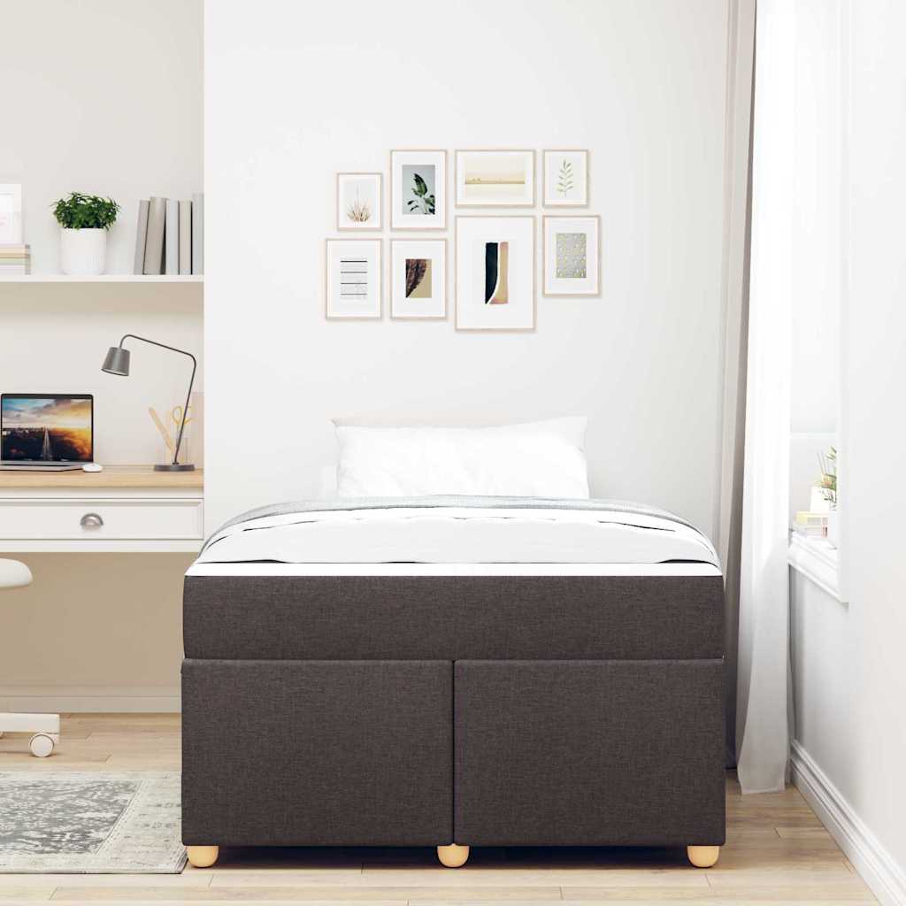 vidaXL Ramka łóżka z materacem Ciemny brąz 120 x 200 cm tkanina