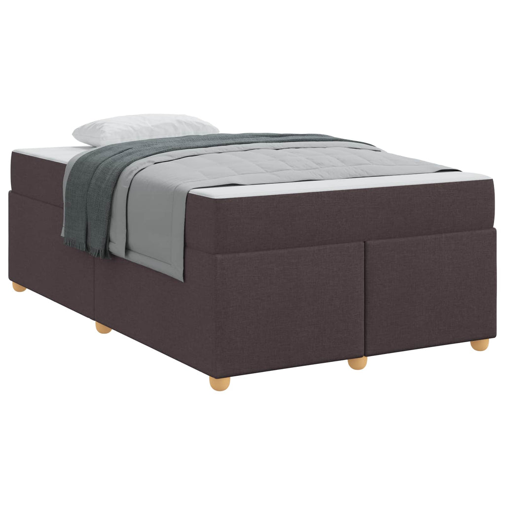 vidaXL Ramka łóżka z materacem Ciemny brąz 120 x 200 cm tkanina