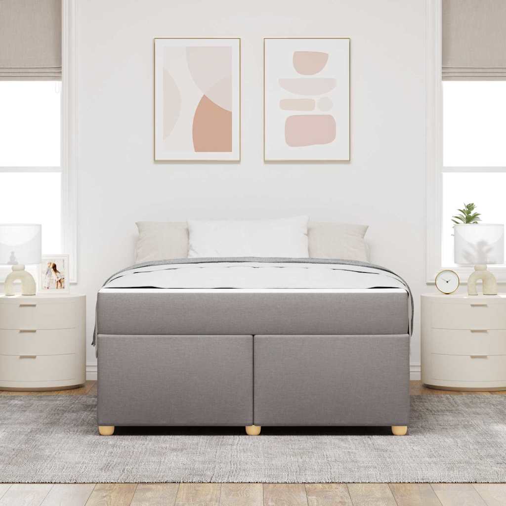 vidaXL Ramka łóżka z materacem Ciemnoszary 140 x 200 cm tkanina