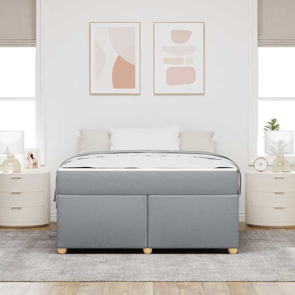 vidaXL Ramka łóżka z materacem Jasnoszary 160 x 200 cm tkanina