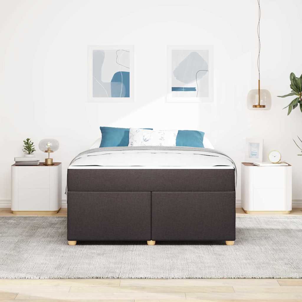 vidaXL Ramka łóżka z materacem Ciemny brąz 160 x 200 cm tkanina