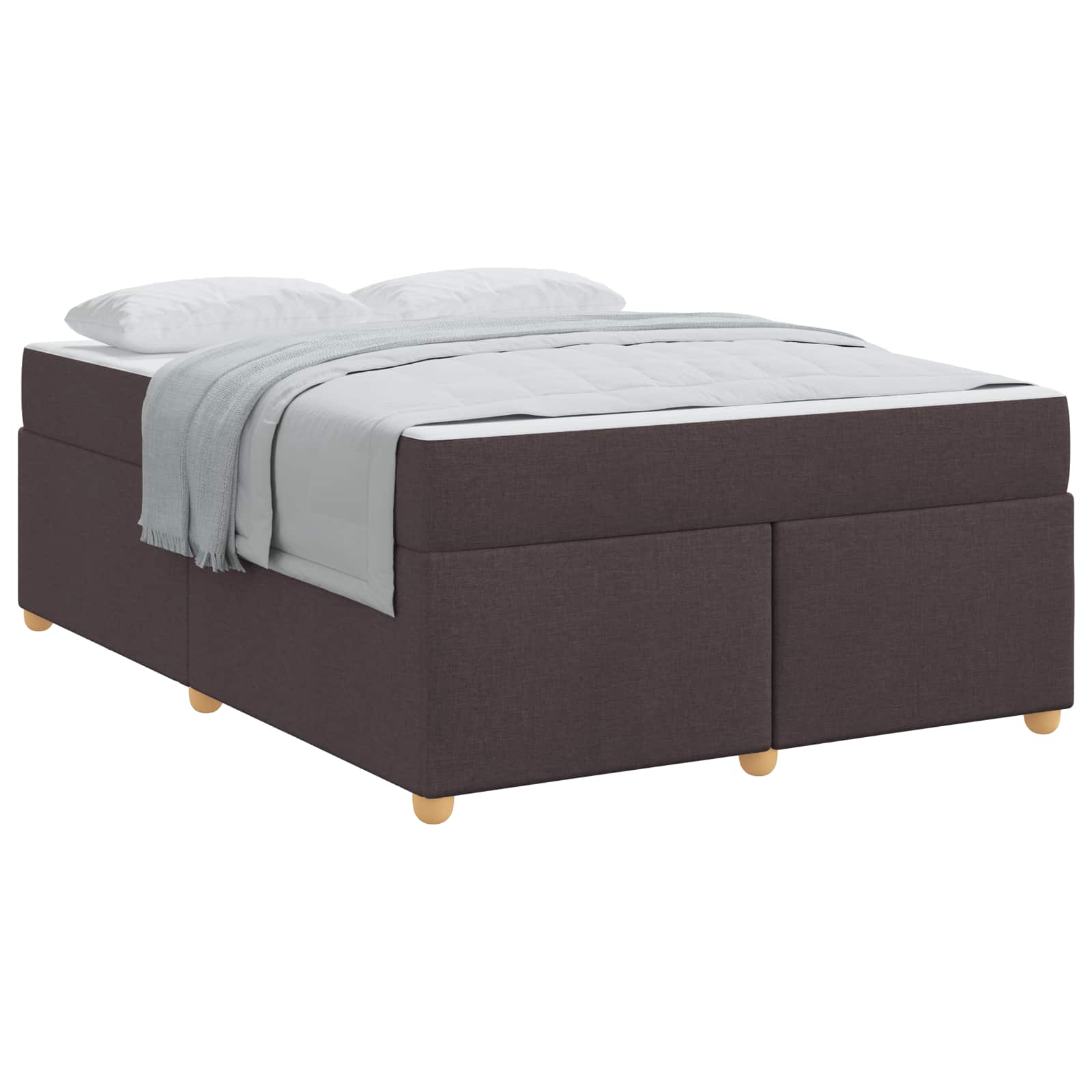 vidaXL Ramka łóżka z materacem Ciemny brąz 160 x 200 cm tkanina