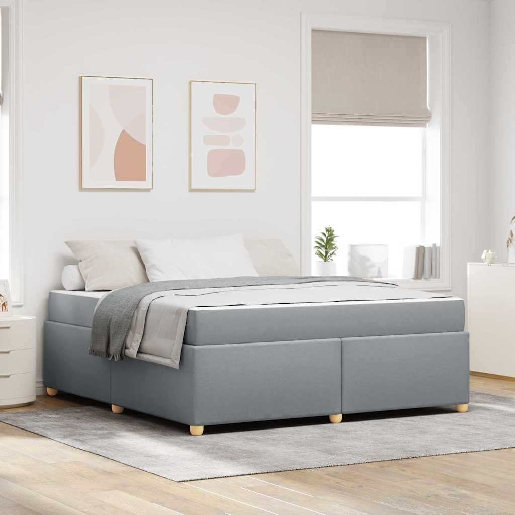 vidaXL Ramka łóżka z materacem Jasnoszary 180 x 200 cm tkanina
