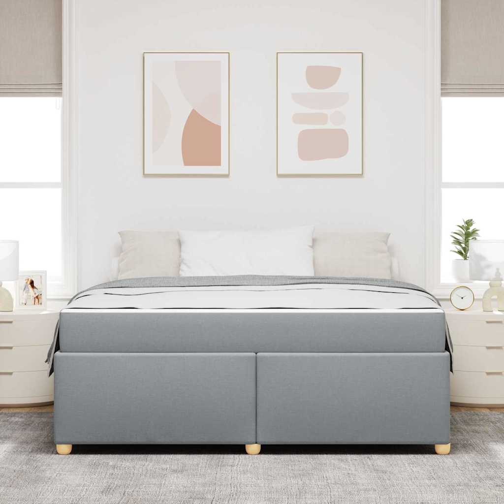 vidaXL Ramka łóżka z materacem Jasnoszary 180 x 200 cm tkanina