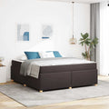 vidaXL Ramka łóżka z materacem Ciemny brąz 180 x 200 cm tkanina