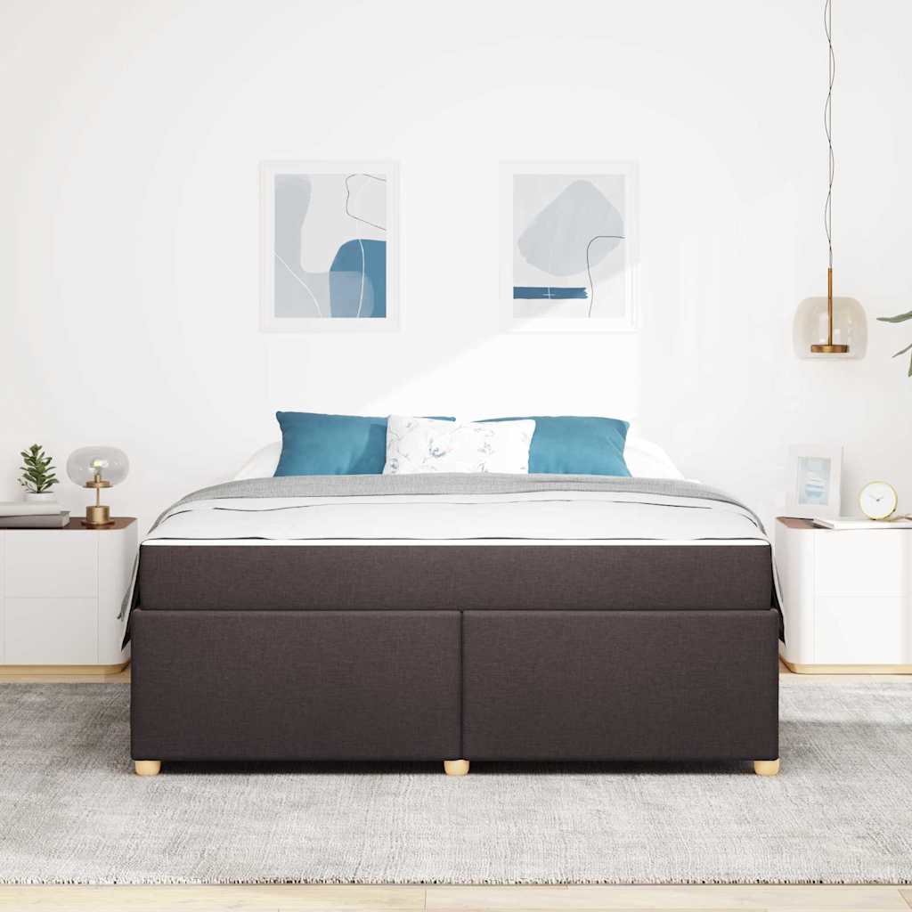 vidaXL Ramka łóżka z materacem Ciemny brąz 180 x 200 cm tkanina