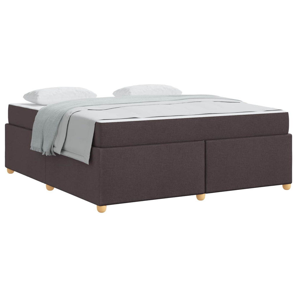 vidaXL Ramka łóżka z materacem Ciemny brąz 180 x 200 cm tkanina